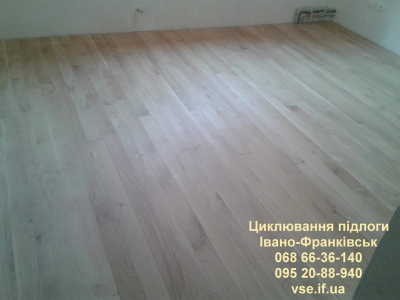 Цикльовка дубової підлоги в Івано-Франківську (60 квадратів)